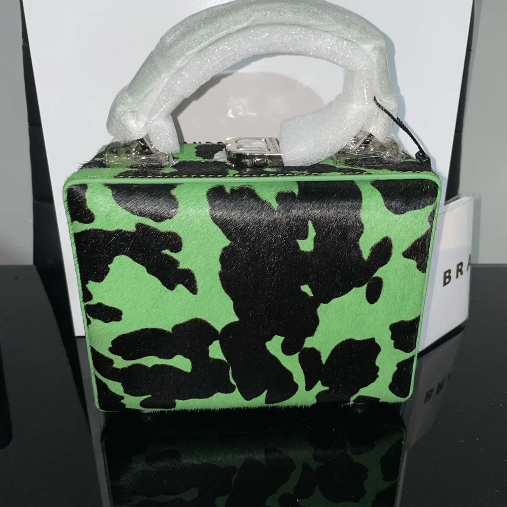 Brandon Blackwood Mini Kendrick Trunk- Black & Green Cowprint Ponyhair - Picture 3 of 9